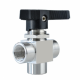 Female 3 Way Panel Mounted Stainless Steel Ball Valve