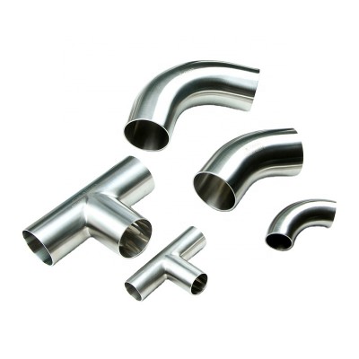 Food grade welded elbow tee stainless steel pipe sanitary fittings